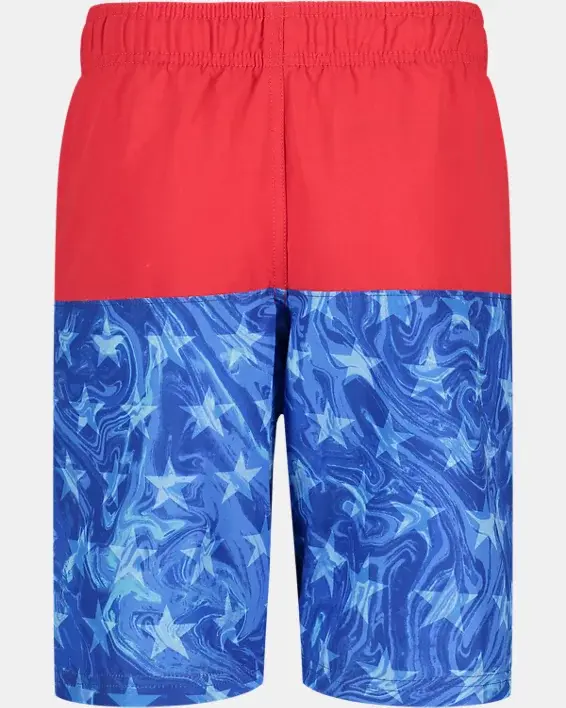 Under Armour Little Boys' UA Liquid Star Colorblock Swim Volley Shorts. 2