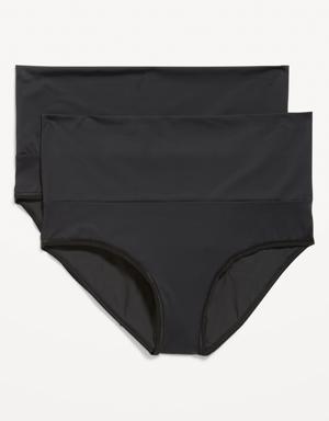 Maternity 2-Pack Rollover Panel No-Show Hipster Underwear black