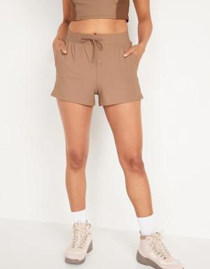 Old Navy High-Waisted PowerSoft Loose Shorts for Women -- 3-inch inseam beige