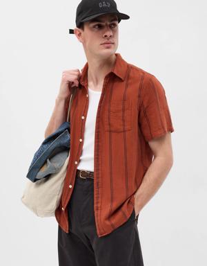 Gap Linen-Cotton Shirt brown