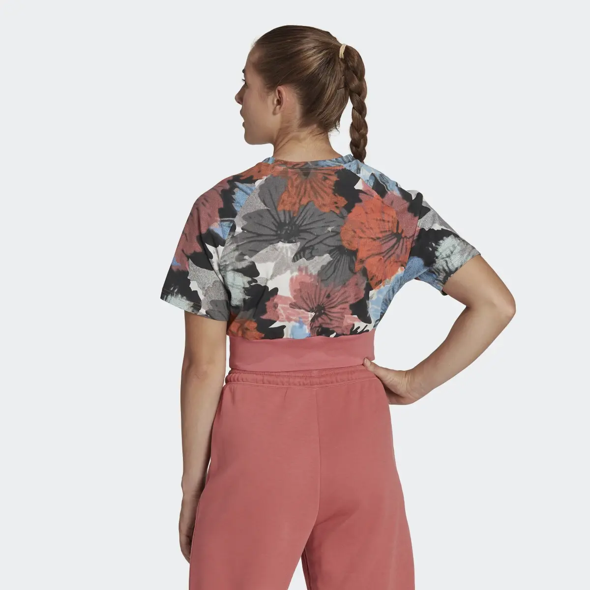 Adidas Allover Print Cropped T-Shirt. 3