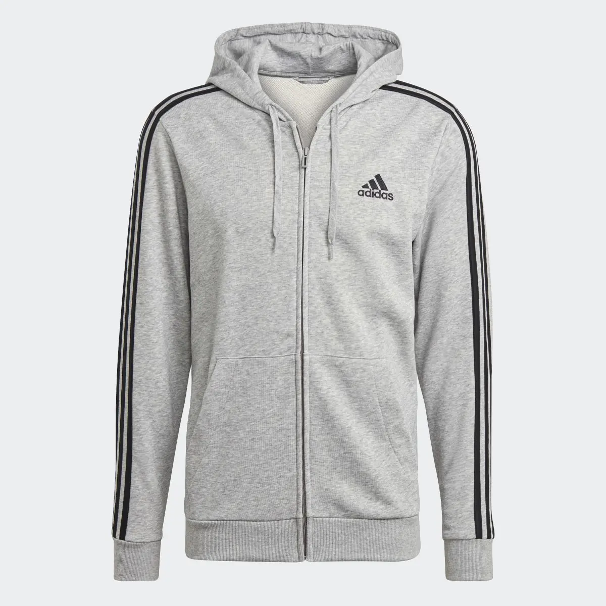 Adidas Veste à capuche Essentials French Terry 3-Stripes Full-Zip. 1