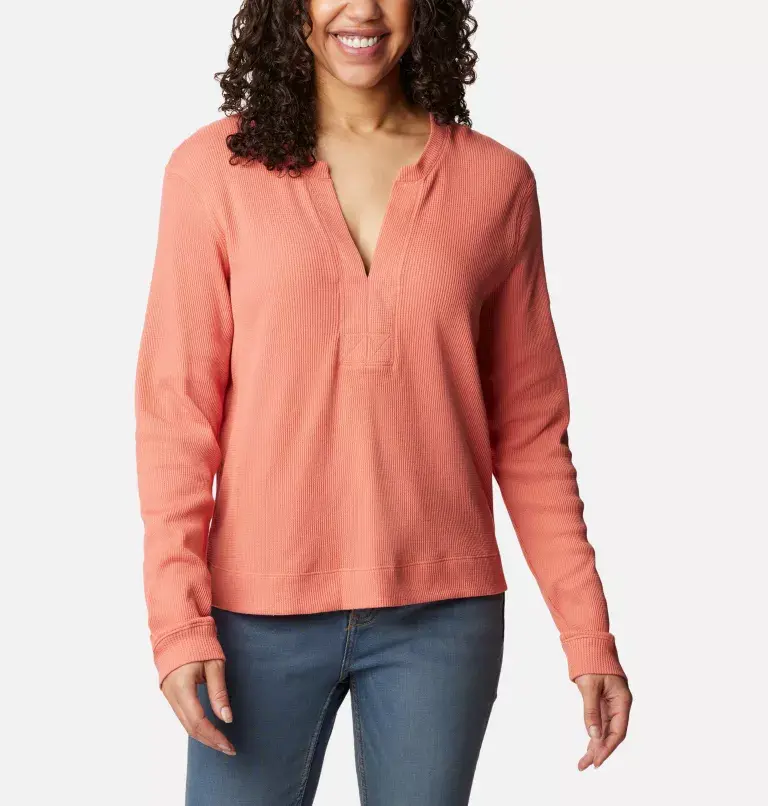 Columbia Women's Holly Hideaway™ Waffle Long Sleeve Shirt. 1