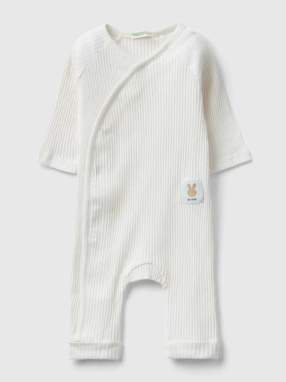 Benetton ribbed onesie in organic cotton. 1