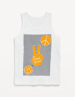 Old Navy Softest Graphic Tank Top for Boys white
