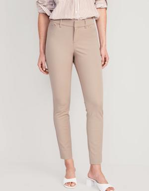 Mid-Rise Pixie Skinny Ankle Pants beige