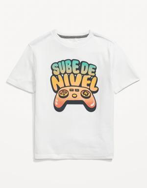 Spanish-Language Gamer T-Shirt for Boys white