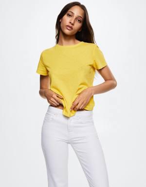 Cotton linen-blend T-shirt
