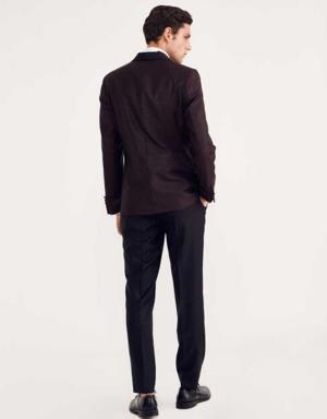 Erkek Slim Fit Smokin BORDO