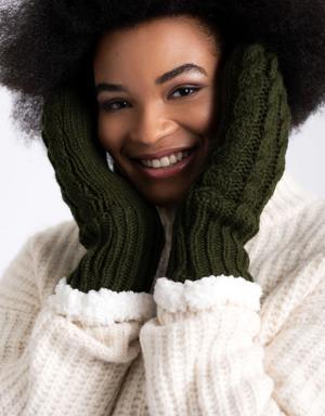 Green - Cozy Lined Mittens