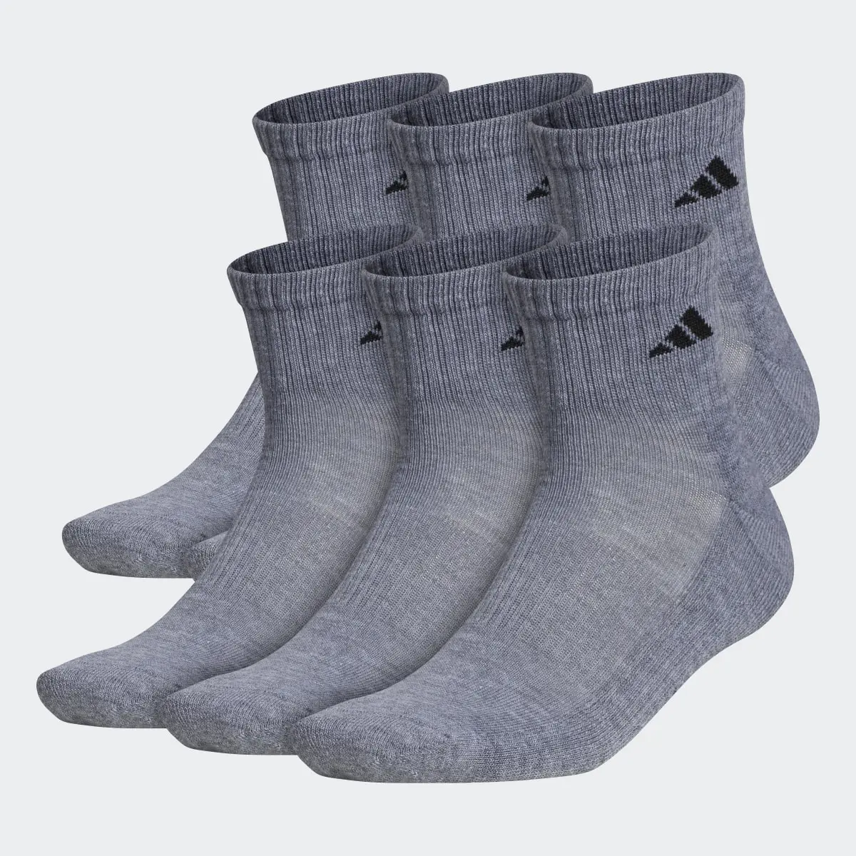 Adidas Athletic Cushioned Quarter Socks 6 Pairs. 2