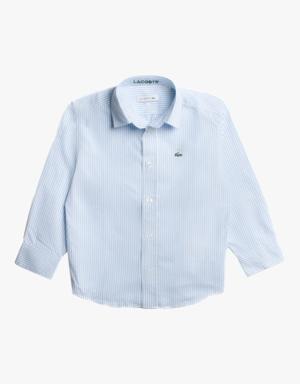 Kids' Striped Print Oxford Cotton Shirt