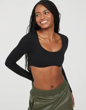 By Aerie Real Me Super Cropped Long Sleeve T-Shirt