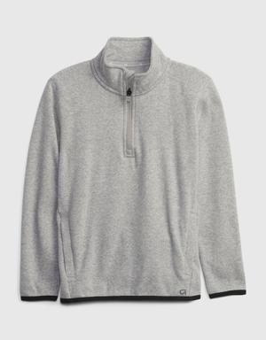 Gap Fit Kids Recycled Fit Tech Cozy Sweatshirt gray