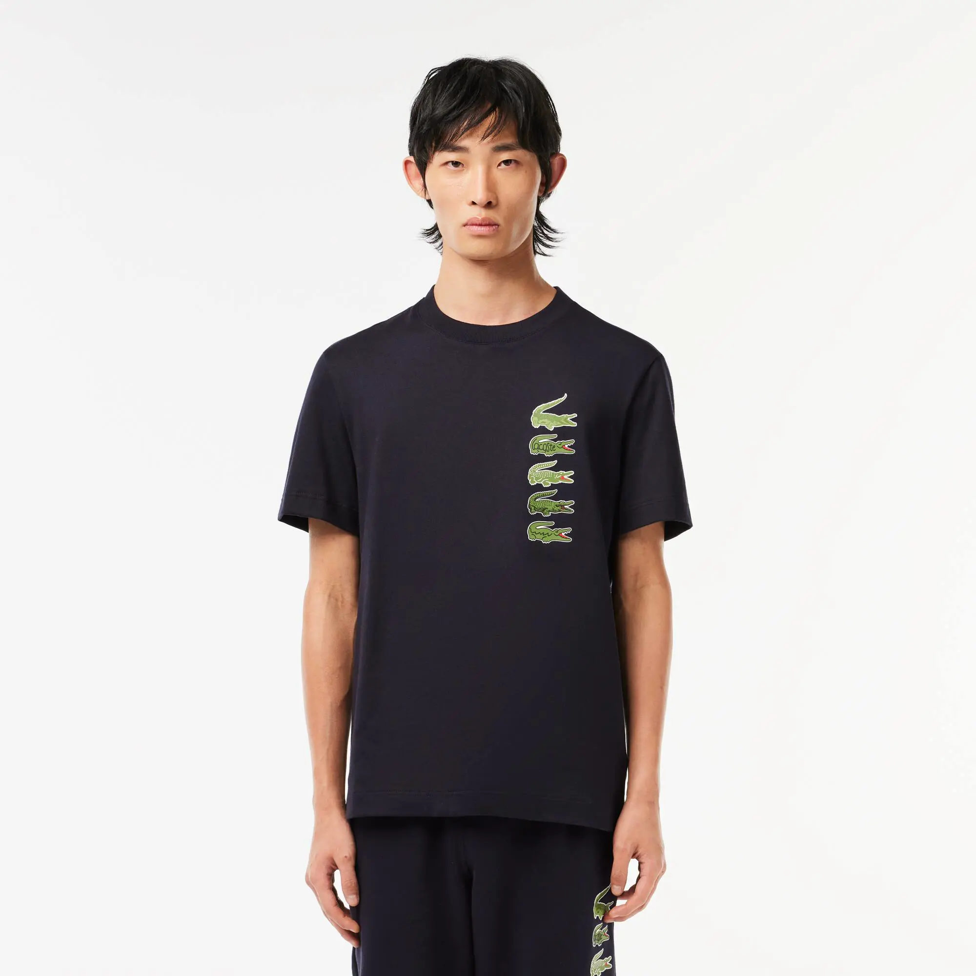 Lacoste T-shirt regular fit avec crocodiles iconiques. 1