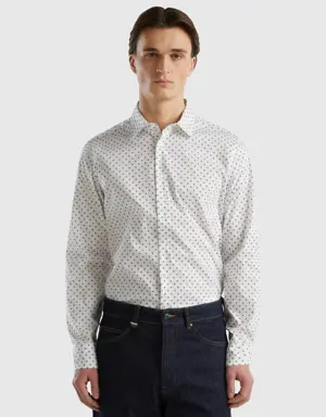 slim fit micro-patterned shirt