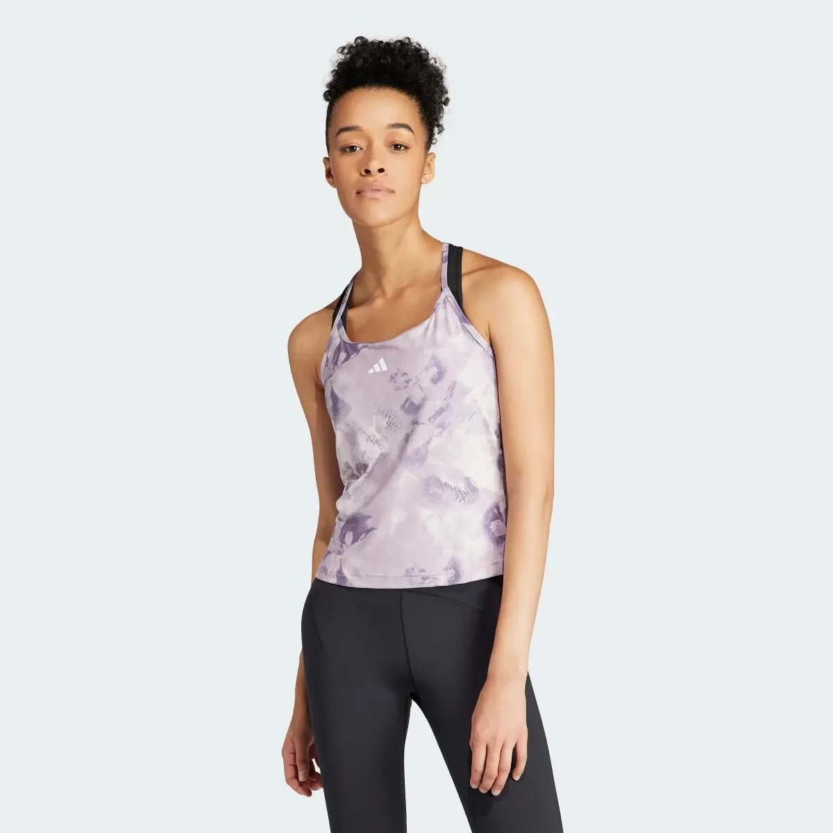 Adidas Train Essentials AOP Flower Tie-Dye Tank Top. 2