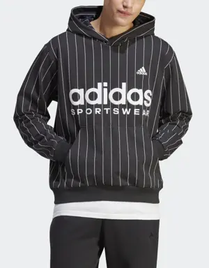 Adidas Sweat-shirt à capuche en molleton à fines rayures
