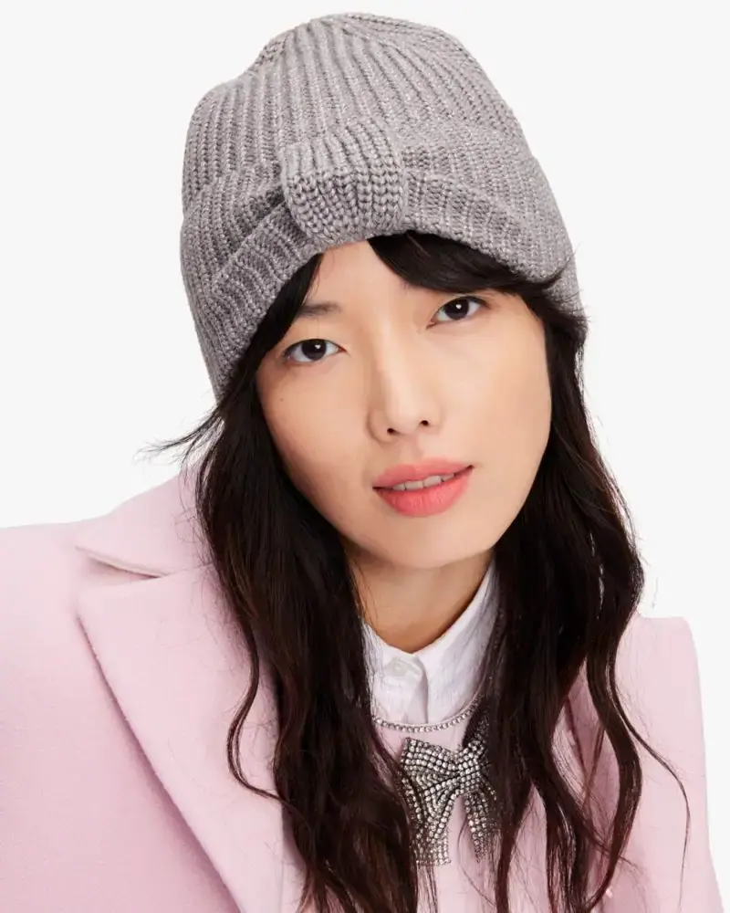 Kate Spade Metallic Bow Beanie. 1