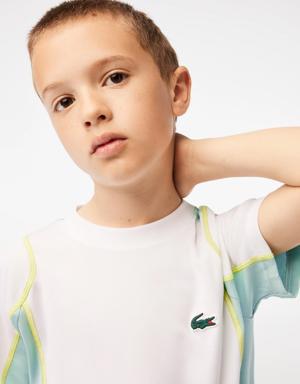 Erkek Çocuk Renk Bloklu Beyaz T-Shirt