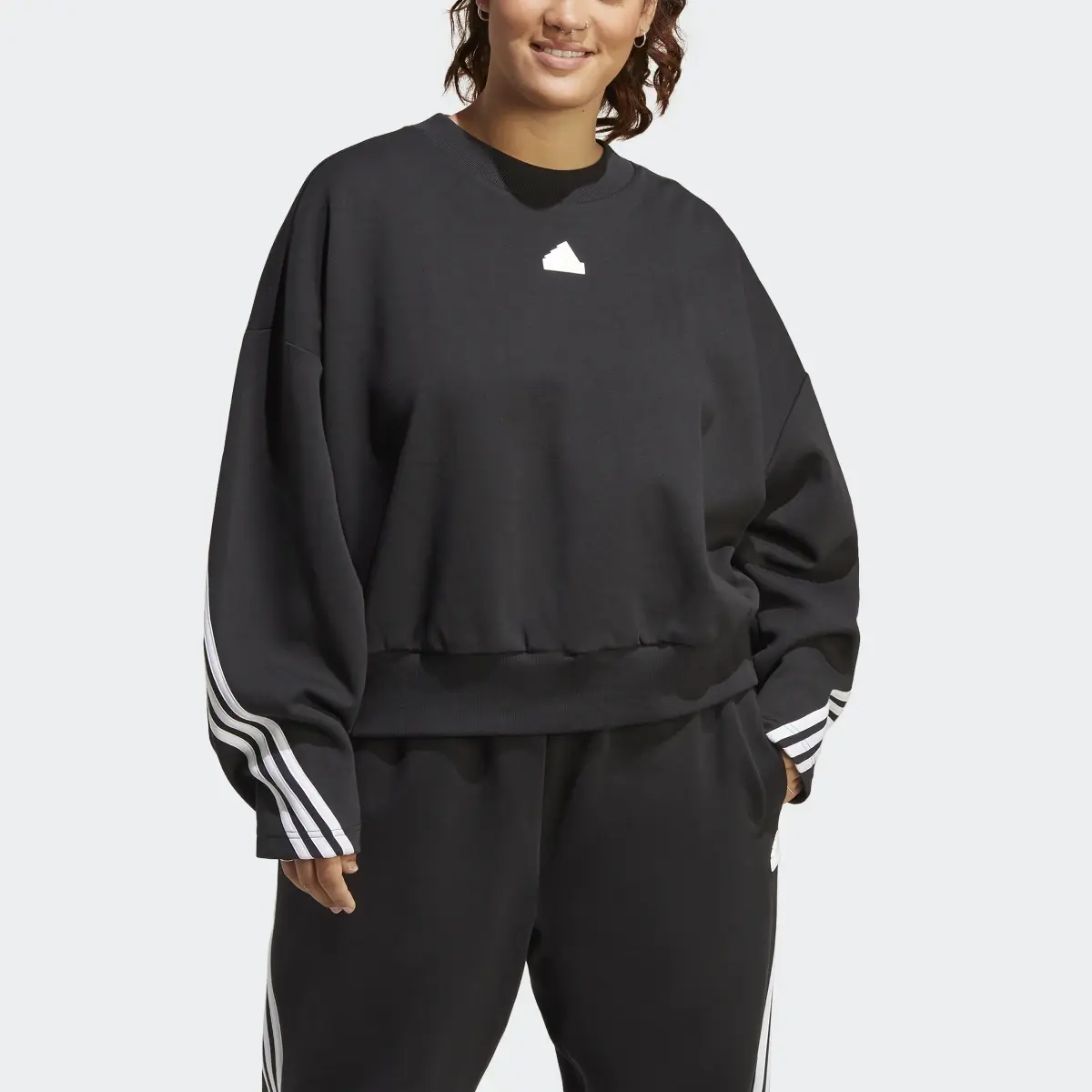 Adidas Future Icons 3-Streifen Sweatshirt – Große Größen. 1