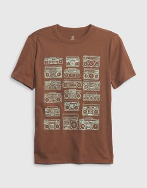 Kids 100% Organic Cotton Graphic T-Shirt brown