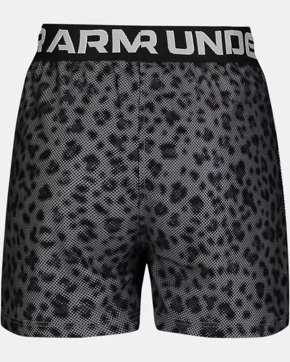 Under Armour Little Girls' UA Play Up Spotted Halftone Shorts. 2