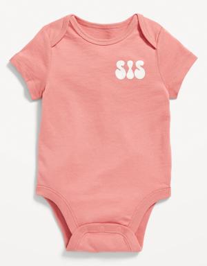 Short-Sleeve Matching "Sis" Graphic Bodysuit for Baby multi
