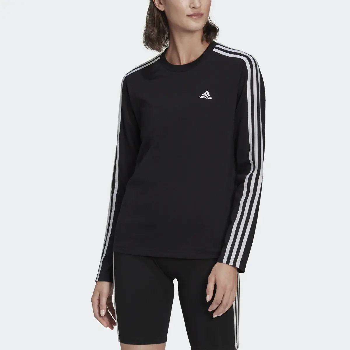 Adidas Essentials 3-Stripes Long-Sleeve Top. 1