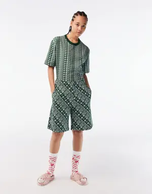 Pantalón corto de mujer Lacoste × Netflix en algodón ecológico con estampado