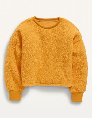Slouchy Sherpa Sweatshirt for Girls yellow