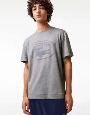 Lacoste T-shirt relaxed fit de algodão com marca no tom Lacoste para homem