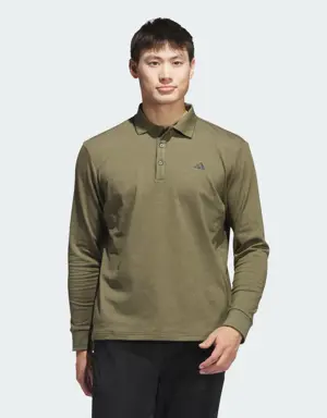 Essentials Heathered Long Sleeve Golf Polo Shirt