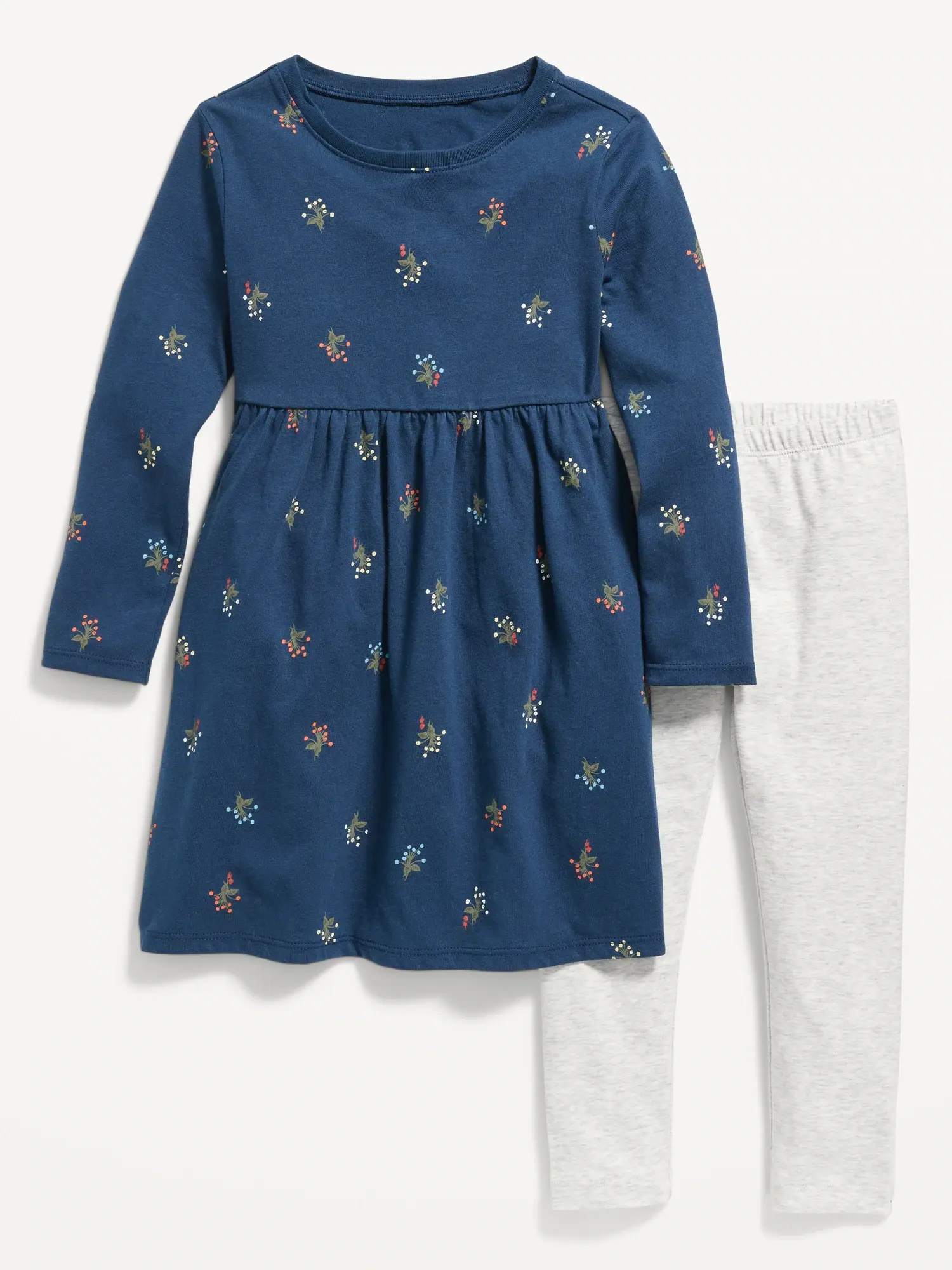 Old Navy 2-Pack Tiered Dress and Leggings for Toddler Girls blue. 1