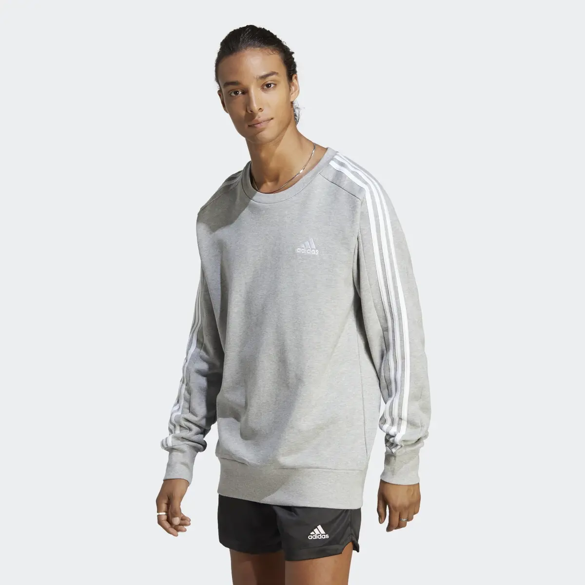 Adidas Essentials French Terry 3-Stripes Sweatshirt. 2