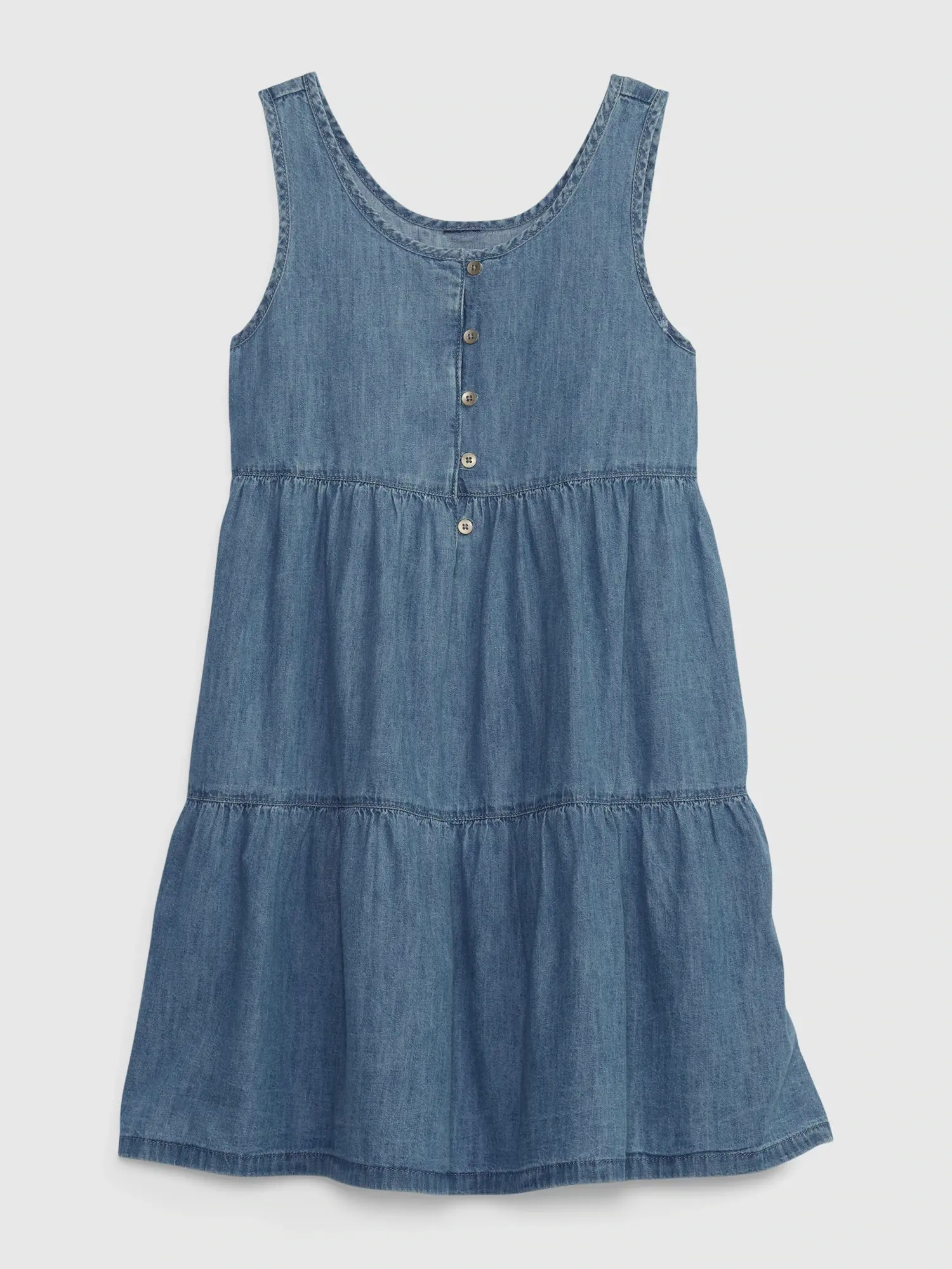 Gap Kids Tiered Denim Tank Dress blue. 1