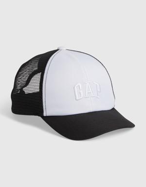 Kids Gap Arch Logo Trucker Hat black