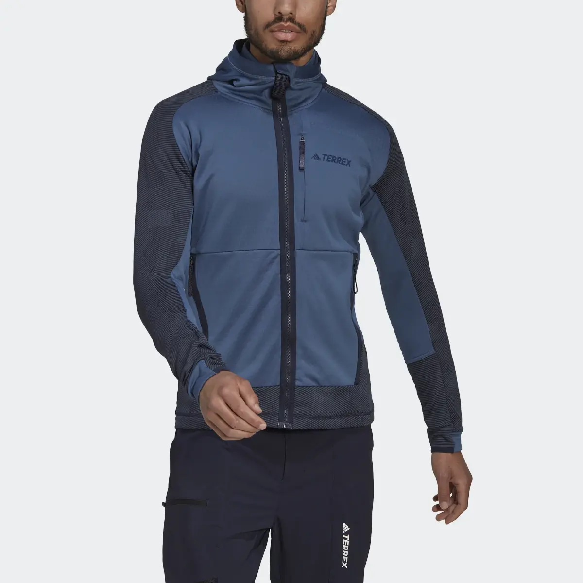 Adidas Terrex Tech Flooce Hooded Hiking Fleece Jacket. 1