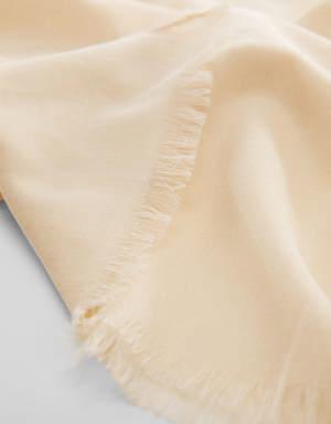Cotton linen-blend scarf