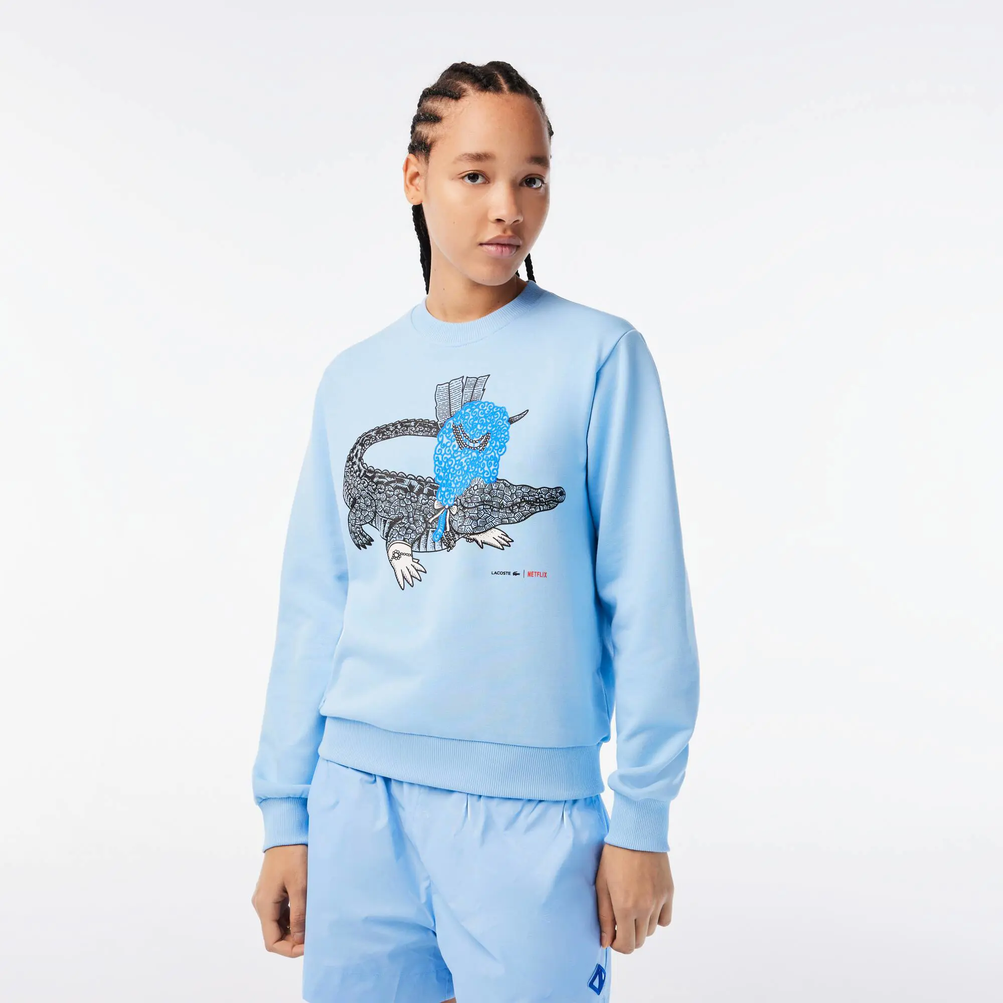 Lacoste Sweatshirt de felpa de algodão orgânico loose fit Lacoste x Netflix para Mulher. 1