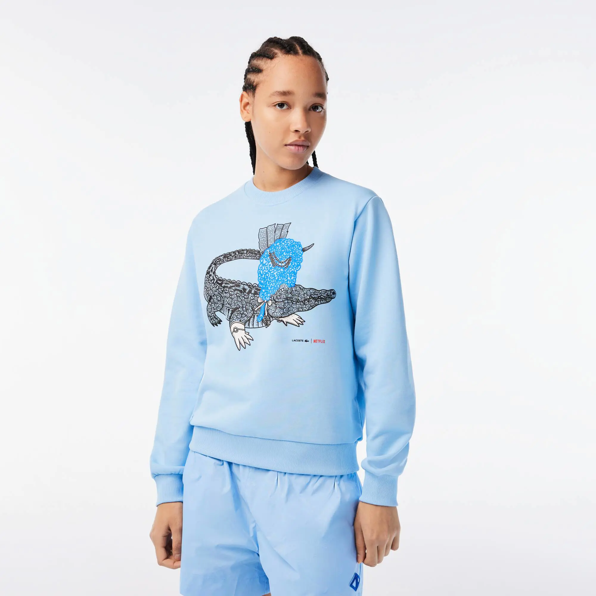 Lacoste Sweatshirt femme Lacoste x Netflix loose fit molleton de coton biologique. 1