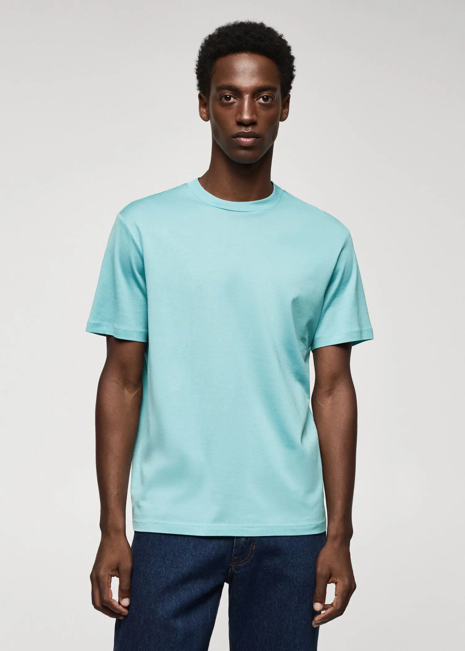 Mango Mercerised regular-fit t-shirt. 1