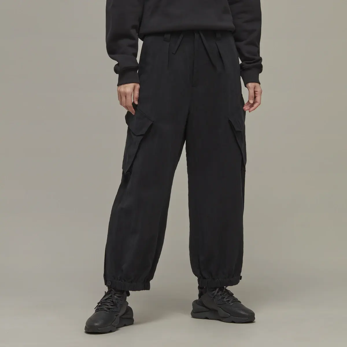 Adidas Y-3 Crinkle Twill Cargo Pants. 1