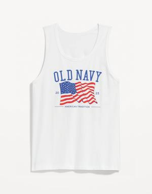 Old Navy Matching "Old Navy" Flag Graphic Tank Top for Men white