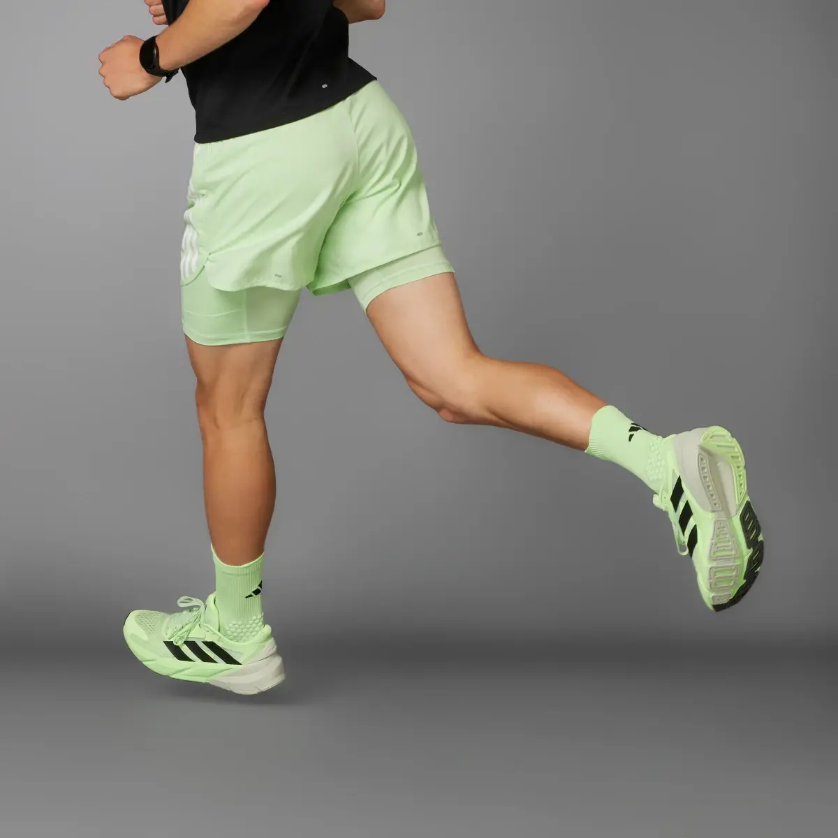 Adidas Own the Run 3-Stripes 2-in-1 Shorts. 2