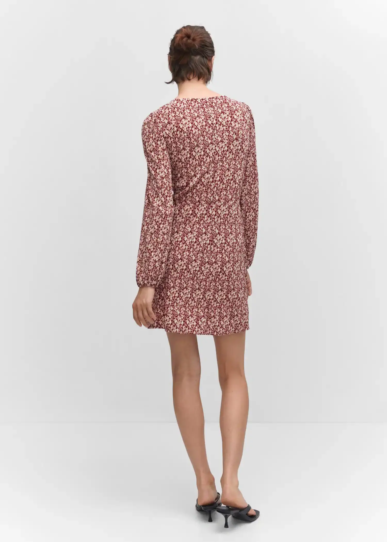 Mango Short printed dress with knot detail. 3