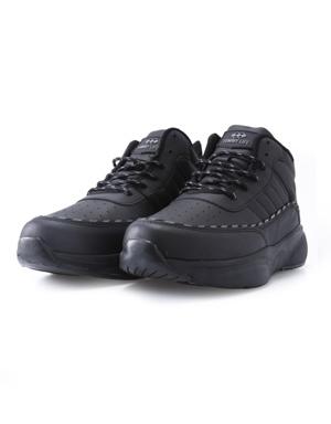 Siyah Yüksek Bilekli Şeritli Yüksek Taban Erkek Spor Ayakkabı - 89094