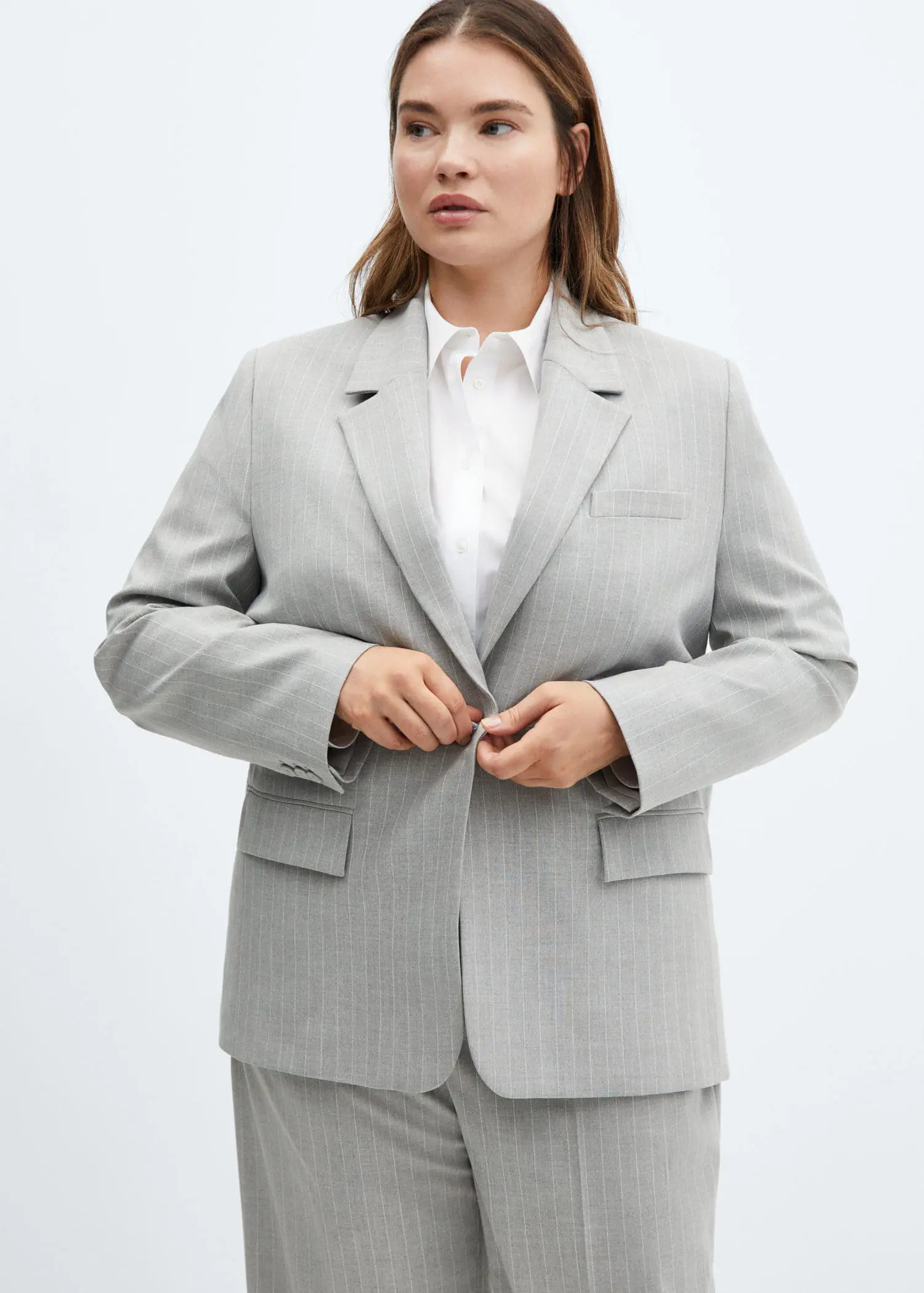 Mango Pinstripe suit blazer. 1