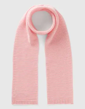 knit scarf in stretch wool blend
