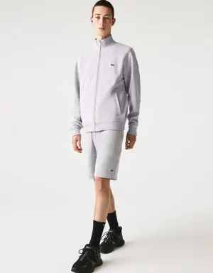 Lacoste Herren-Sweatshirt aus Piqué-Fleece mit Stehkragen und Reißverschluss